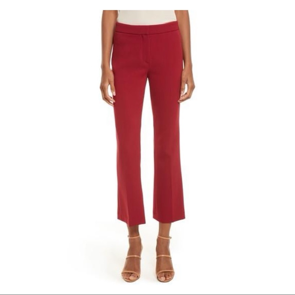Theory Admiral Crepe Kick Crop Pants in Bright Raspberry
